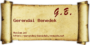 Gerendai Benedek névjegykártya