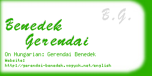 benedek gerendai business card